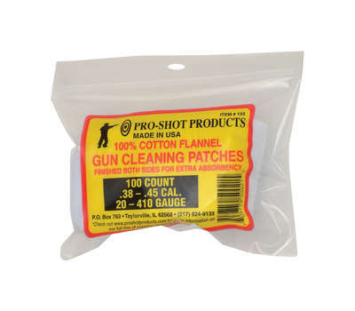 Cleaning Equipment Pro Shot Products Patch PRO-SHOT PATCH 38-45CAL 20-410GA 100